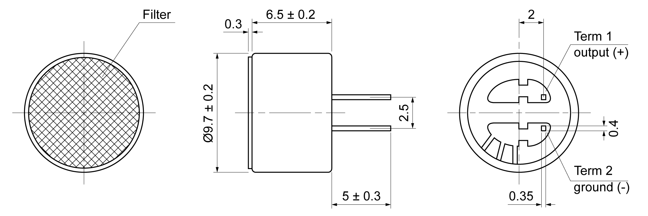 CMO9765-1515-422P Mechanical Drawing